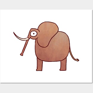 Brown elephant drawing Posters and Art